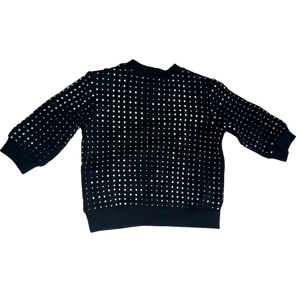 Baby Girls Sweatshirt Black with White Polka Dots ~ 6 MO ✨NEW✨ Miles The Label - Picture 2 of 5